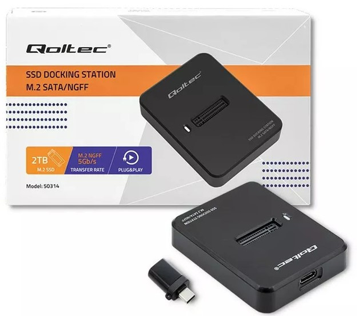 Док-станція Qoltec для SSD M.2 SATA Black - зображення 7