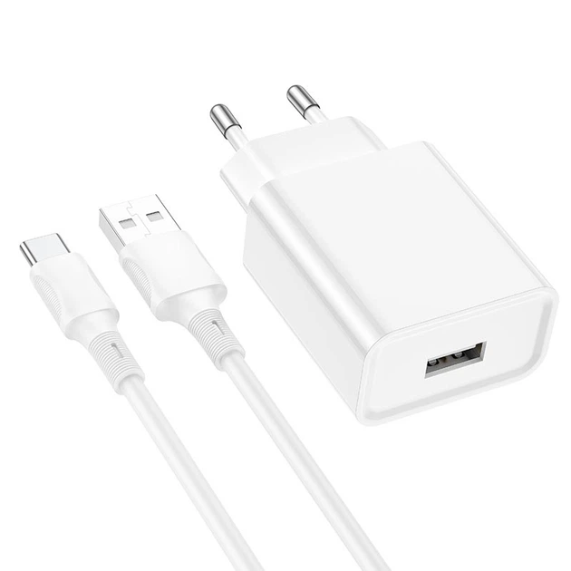 Зарядное устройство BOROFONE Type-C Cable Aspirer Single port Charger Set BA74A | 1USB, 2.1A | white - Фото 2 Зарядное устройство BOROFONE Type-C Cable Aspirer Single port Charger Set BA74A | 1USB, 2.1A | white - изображение 2
