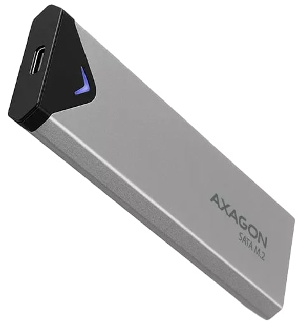 Зовнішня кишеня Axagon для SSD M.2 SATA USB Type-C 3.2 Silver (EEM2-U3C) - зображення 1