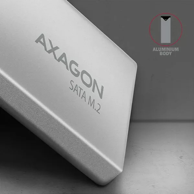 Зовнішня кишеня Axagon для SSD M.2 SATA USB Type-C 3.2 Silver (EEM2-U3C) - зображення 5
