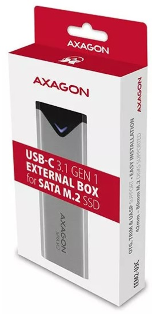 Зовнішня кишеня Axagon для SSD M.2 SATA USB Type-C 3.2 Silver (EEM2-U3C) - зображення 8
