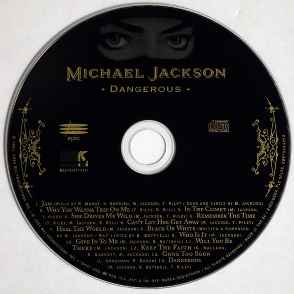 Музыкальный CD диск Michael Jackson - Dangerous фирменный – фото