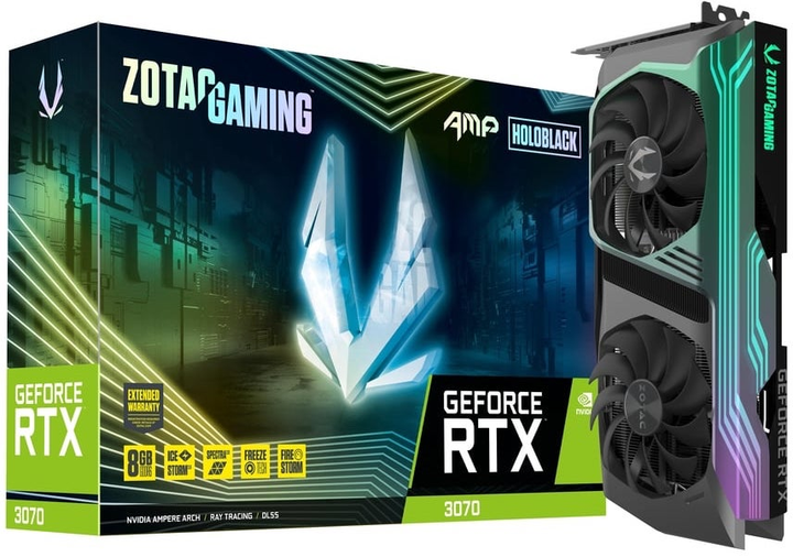ZOTAC PCI-Ex GeForce RTX 3070 AMP Holo LHR 8GB GDDR6 (256bit) (1725/19000) (1 x HDMI, 3 x DisplayPort) (ZT-A30700F-10PLHR) - зображення 6