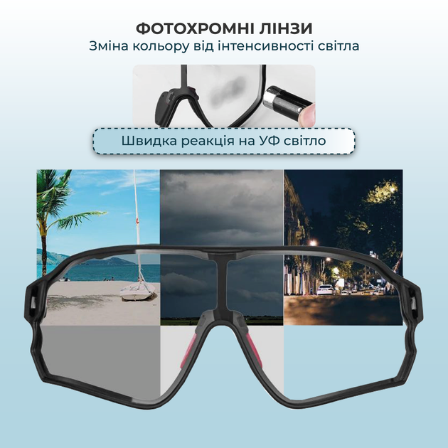 Фотохромные очки рокброс - Спортивные велоочки для велосипеда для ...