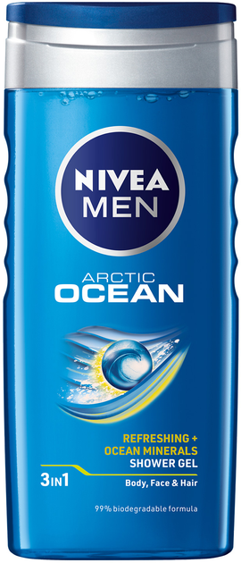 Акція на Гель для душу NIVEA MEN Arctic Ocean 3в1 для тіла, обличчя та волосся, 250 мл (4005900654250/4006000009391) від Rozetka