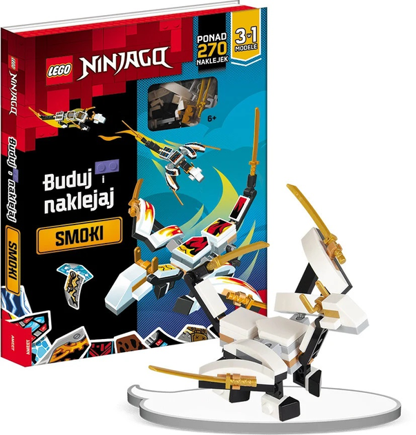 Zestaw książka z klockami LEGO Ninjago Buduj i naklejaj Smoki (9788325339029) - obraz 2