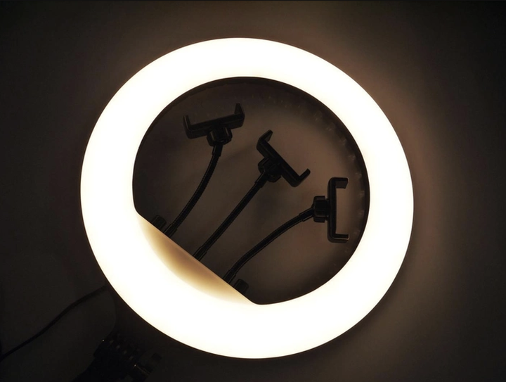 Кольцевая LED лампа 36 см RL-14 Original 3 крепления Пульт Сумка БЕЗ ШТАТИВА - изображение 4