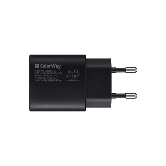 Зарядний пристрій ColorWay Power Delivery Port PPS USB Type-C (25W)&nbsp;Black - зображення 3
