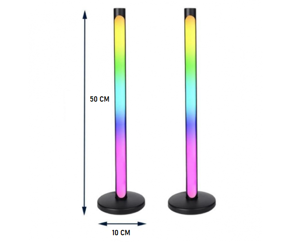 Розумні світлодіодні настільні світильники набір 2-шт RGB LED лампа із керуванням програмою Bluetooth ігрове освітлення для ПК - зображення 2