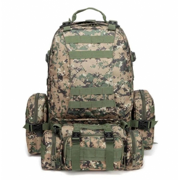 Рюкзак тактический Tactical Backpack B08 Штурмовой походный военный с подсумками 55 л Пиксель - изображение 1