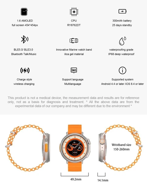 Смарт годинник Airplus Smart Watch Round Screen 9 Ultra Amoled Gold - зображення 4