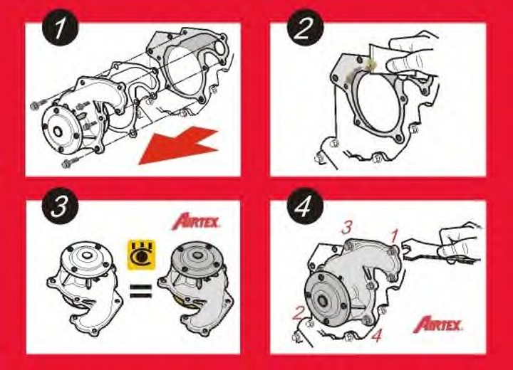 Водяний насос BMW 1 (E81, E82) 06-12/BMW 3 (E46, E90, E91, E92, E93) 00-12 Airtex (1748) - зображення 2