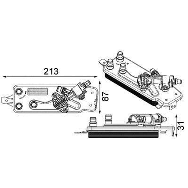 Радіатор масла BMW 5 (F10, F18) 3.0i 10-/7 (F01, F02, F03, F04) 3.0/4.4i 08- MAHLE (CLC90000P) - зображення 1