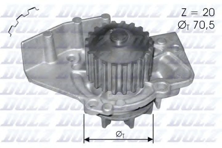 Водяной насос Scudo/Jumpy/Berlingo/Expert/Ducato 1.9D/2.0HDi 98- Dolz (C120) - изображение 1