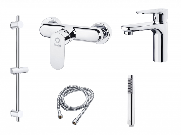 Набор смесителей PERLA ELIS (PSH505+PSH503+PSF1005+PSF2002+PSS1850) 105051-C - изображение 1