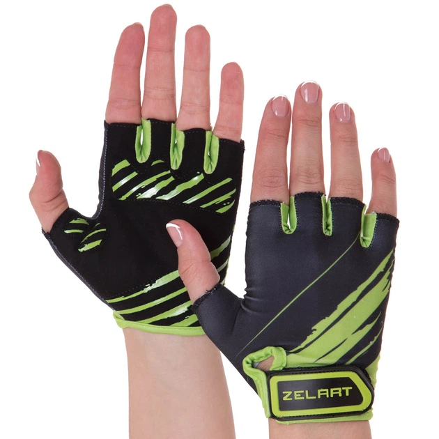 Перчатки для фитнеса перчатки спортивные Zelart Fitness 3887 размер XS Black-Green - Фото 6 Перчатки для фитнеса перчатки спортивные Zelart Fitness 3887 размер XS Black-Green - изображение 6