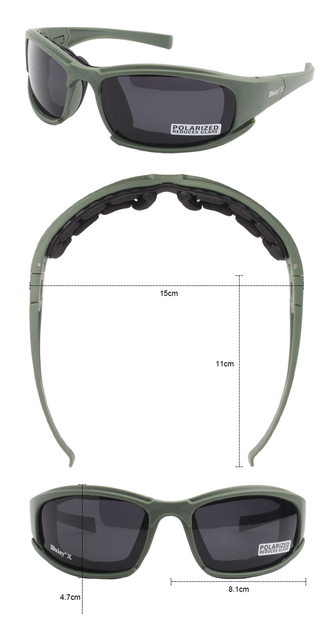 Тактические очки Daisy X7 олива с защитными поликарбонатными линзами - изображение 2