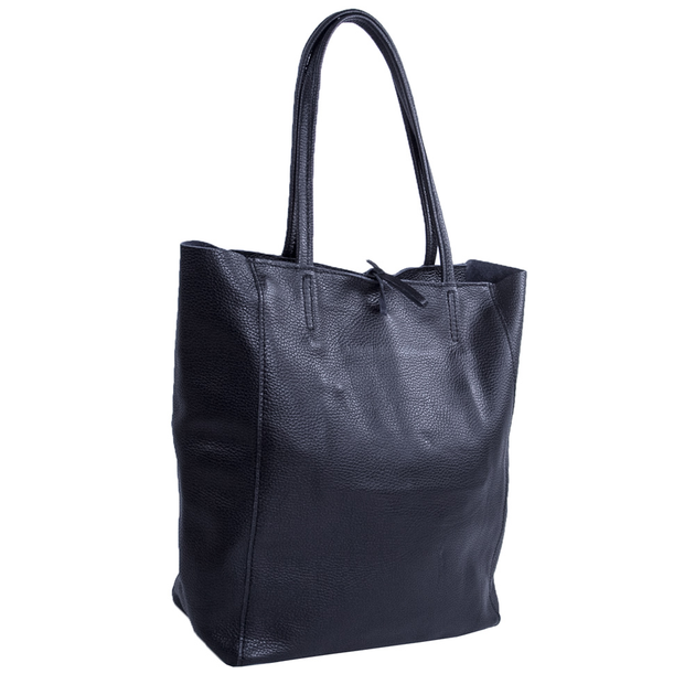 Сумка женская шоппер из натуральной кожи Genuine leather 24901 черная ...