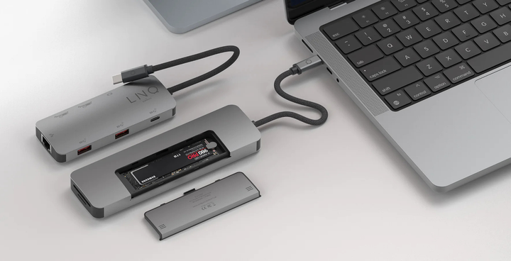 Док-станція Linq USB-хаб 9-in-1 Pro USB Type-C Multiport Silver (LQ48020) - зображення 5