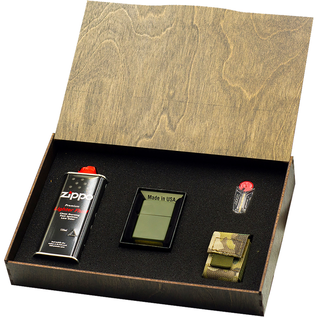 Подарочный набор Zippo Зажигалка 221 + Коробка + Бензин + Кремни ...