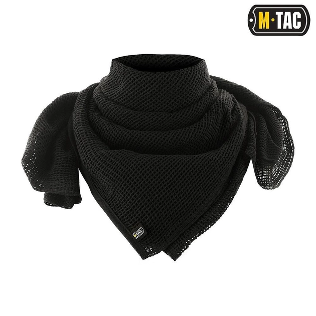 Маскировочный шарф-сетка Black (Черный) - снайперский (тактический) шарф M-Tac 210 х 100 см - изображение 1