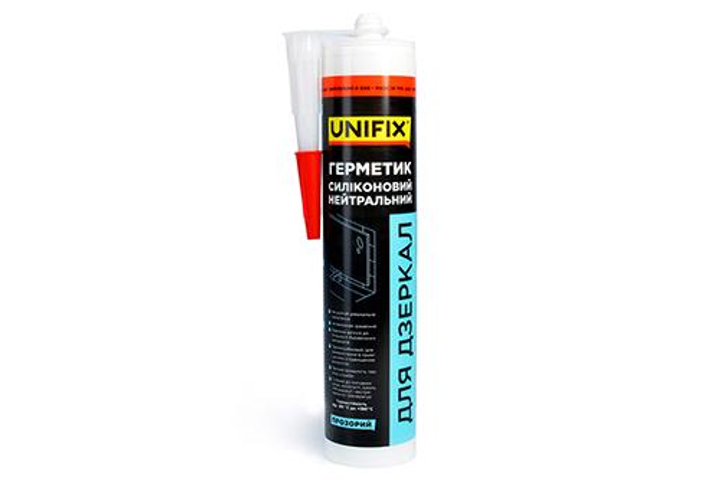 Герметик силіконовий Unifix нейтральний для дзеркал 280 мл Прозорий - зображення 1