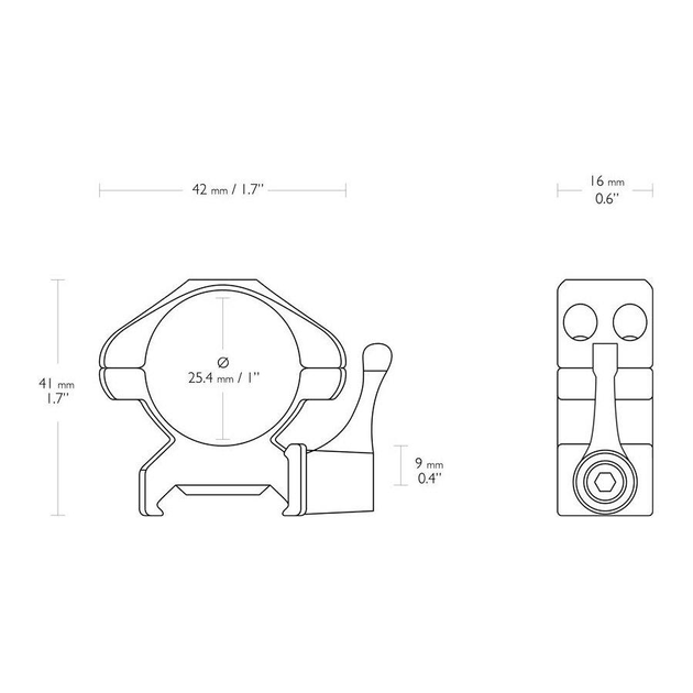 Кольца быстросъёмные Hawke Precision Steel, 25.4 мм, Medium, на Weaver / Picatinny - изображение 2