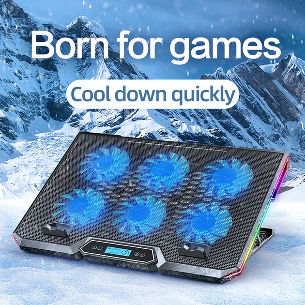 Подставка для ноутбука с охлаждением VHG K19 Laptop Cooling Pad, RGB, Black - изображение 4