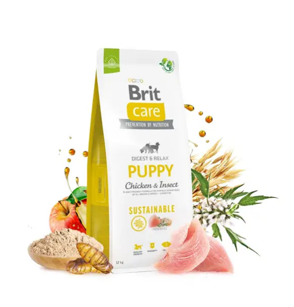Сухий корм для цуценят всіх порід Brit Care Dog Sustainable Puppy 1 кг (курка та комахи) (172169) - изображение 3