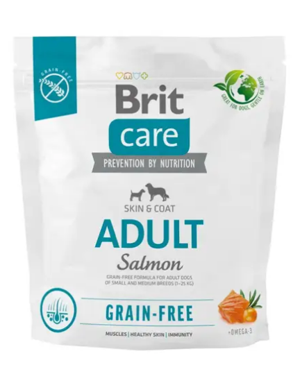 Сухий корм для собак малих і середніх порід Brit Care Dog Grain-free Adult беззерновий (лосось) 1 кг (172196) - изображение 2