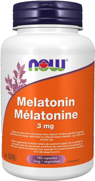 Suplement diety Now Foods Melatonin 3 mg 180 k (733739032577) - obraz 1