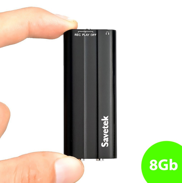 Мини диктофон Savetek 600 с активацией голосом 8GB 50 часов записи ...