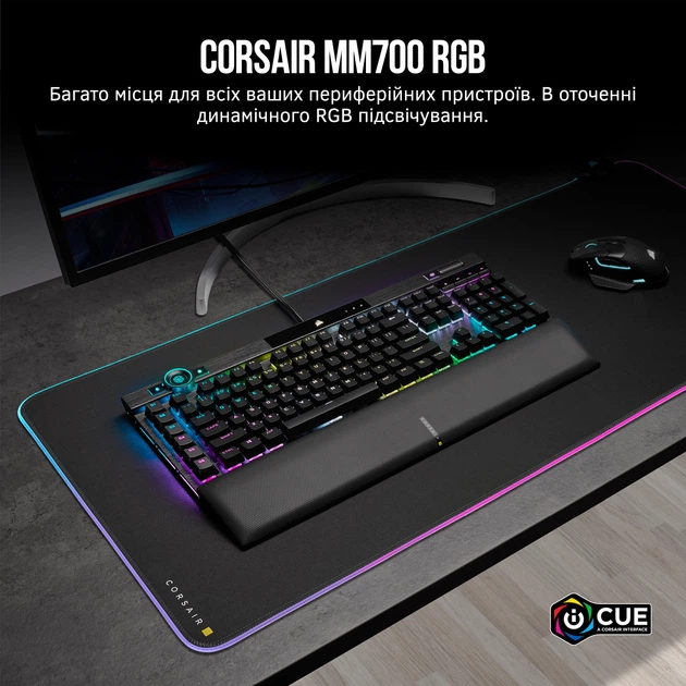 Podkładka pod myszkę Corsair MM700 USB Type-C XL Extended Control RGB (CH-9417070-WW) - obraz 10