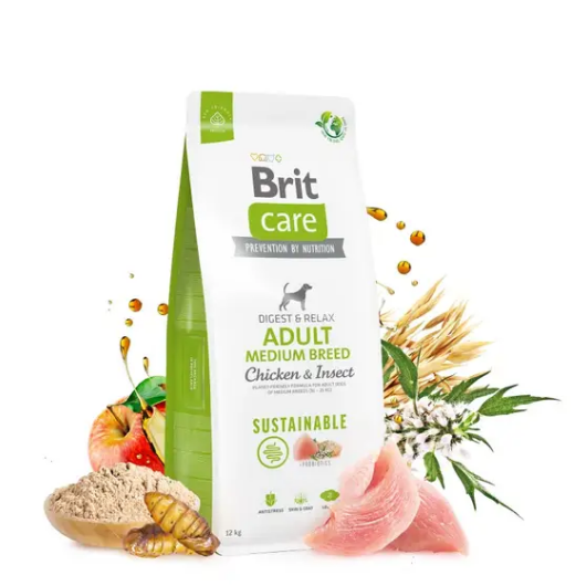 Сухий корм для собак середніх порід Brit Care Dog Sustainable Adult Medium Breed (курка та комахи) 12 кг(172177) - Фото 3 Сухий корм для собак середніх порід Brit Care Dog Sustainable Adult Medium Breed (курка та комахи) 12 кг(172177) - изображение 3