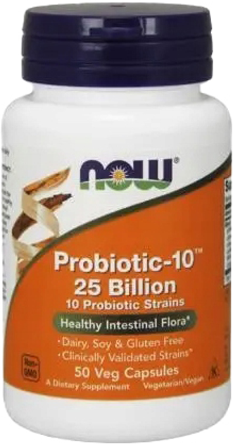 Suplement diety Now Foods Probiotic-10 25 Billion 50 k (733739029263) - obraz 1