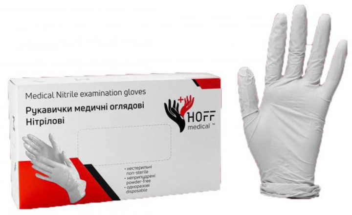Перчатки латексные припудренные Hoff Medical S 50 пар Белые (op_omp010003_S) - изображение 1