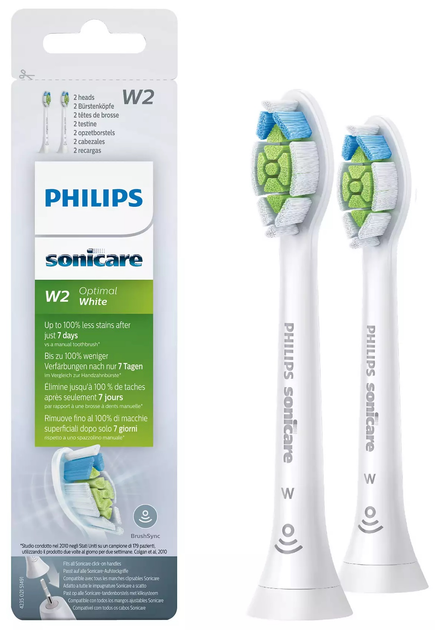 Насадки для електричної зубної щітки PHILIPS Sonicare W Optimal White HX6062/10 (2 шт) - зображення 2