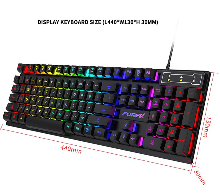 Ігрова клавіатура дротова Forev FV-Q1S USB з RGB підсвічуванням - зображення 8
