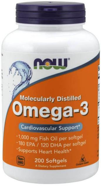 Suplement diety Now Foods Omega-3 200 k (733739016522) - obraz 1