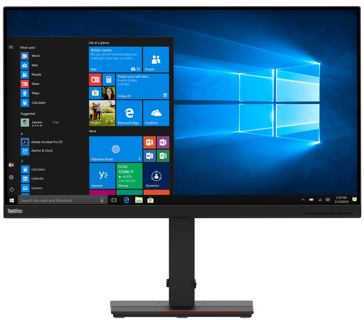 Monitor 27" Lenovo ThinkVision S27e-20 Czarny (62AFKAT2EU) - obraz 1