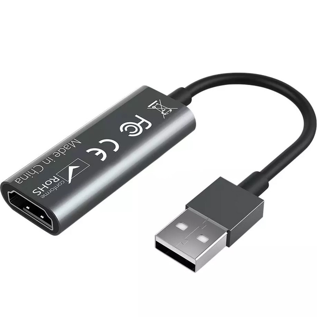 Устройство видеозахвата U&P VC10 Capture Card HDMI/USB 2.0 Grey (SSE-VC10-GY) - изображение 4
