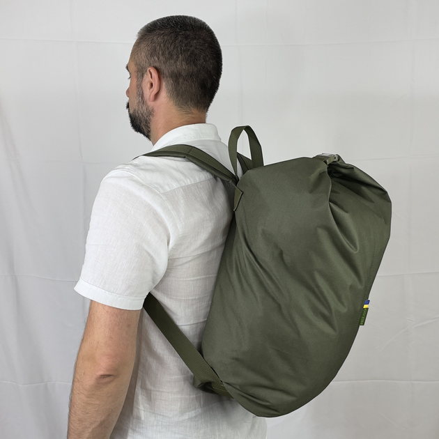Тактический рюкзак-баул, мешок армейский Melgo на 25 л олива из Oxford 600 Flat - изображение 2
