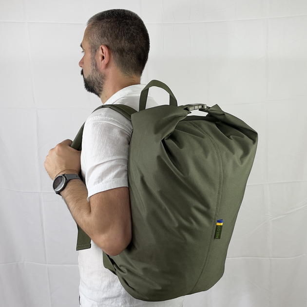 Рюкзак для вещей из прорезиненного оксфорда, вещевой тактический мешок на 25 литров Melgo хаки - изображение 1