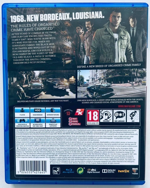 Mafia III, Б/У, русские субтитры - диск для PlayStation 4 - Фото 2 Mafia III, Б/У, русские субтитры - диск для PlayStation 4 - изображение 2