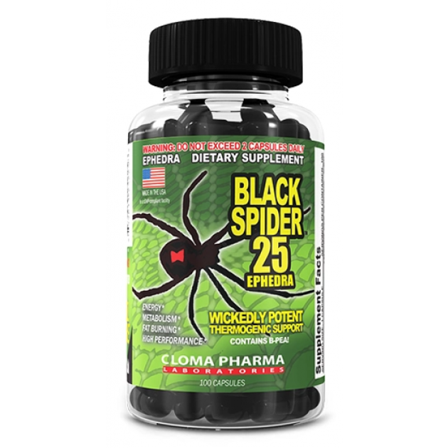 Жиросжигатель Cloma Pharma Black Spider 100 капс – фото, отзывы ...