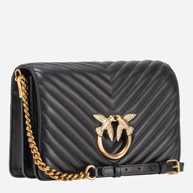 Сумка крос-боді жіноча шкіряна Pinko Love Click Shoulder Bag 100063A0GK-Z99Q Nero/Antique (8055209868823) - зображення 3