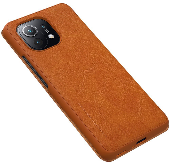 Etui z klapką Nillkin Qin do Xiaomi Mi 11 brązowe (NN-QLC-X11/BN) - obraz 4
