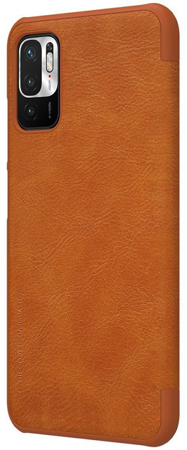 Etui z klapką Nillkin Qin Leather do Xiaomi Redmi Note 10 5G/Poco M3 Pro Brązowe (NN-QLC-XRN10/BN) - obraz 4