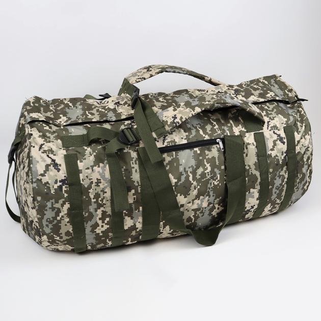 Баул рюкзак тактический водонепроницаемый трехслойный 120л Пиксель - изображение 1