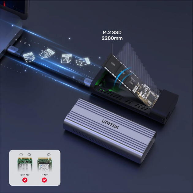 Zewnętrzna kieszeń Unitek SolidForce Reefer Pro na M.2 SSD NVMe (PCIe) USB 4.0 (S1226A) - obraz 11